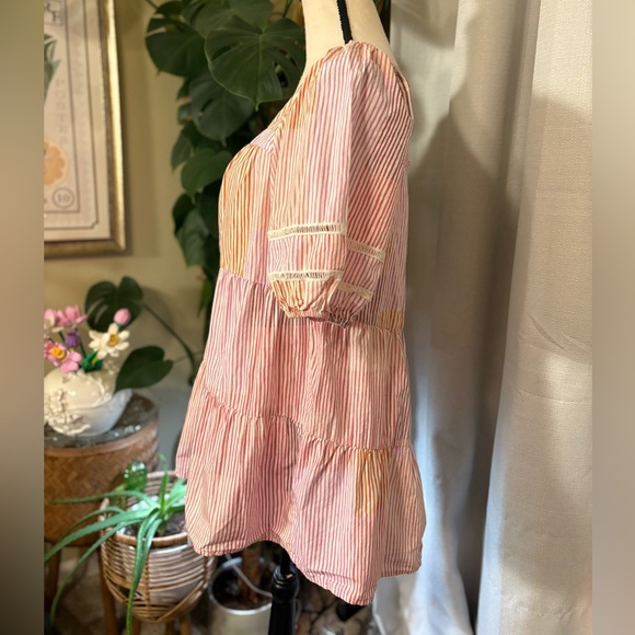 Anthropologie Pink & Orange Pastel Patterned Tunic - Picture 6 of 11